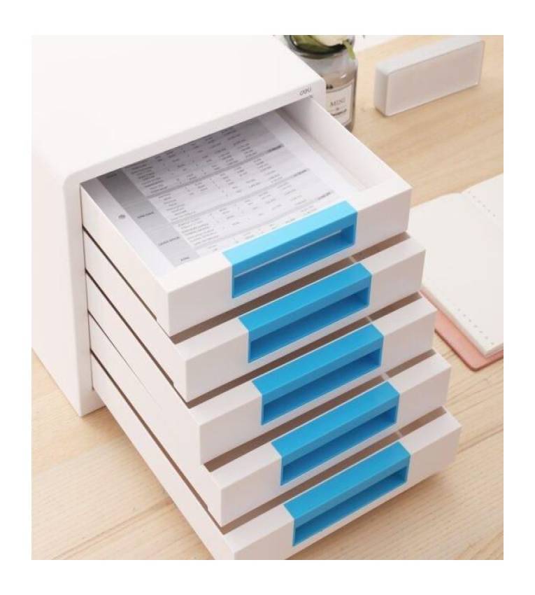 Classeur A4 5 Étages en Bleau - Rangement Pratique pour Bureau